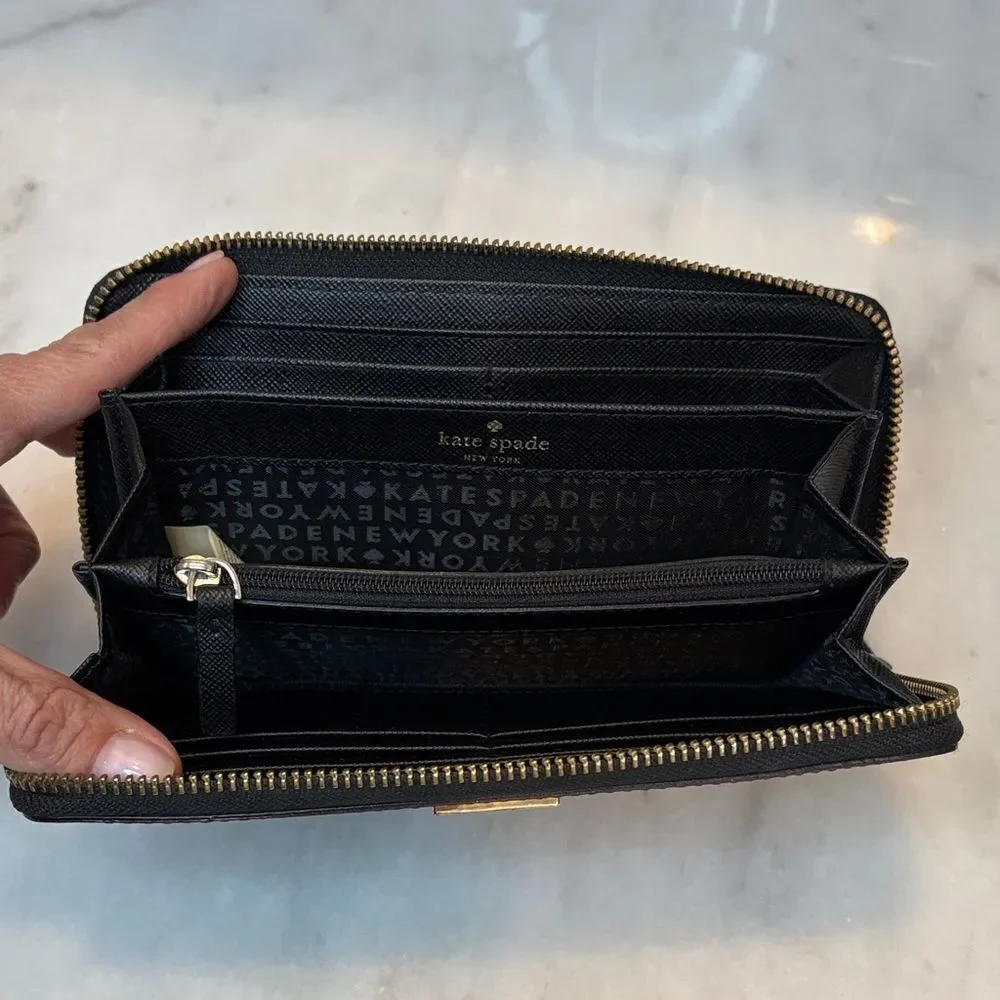 Kate Spade Wallet Leather Color block Saffiano Full Zip Continental Wallet